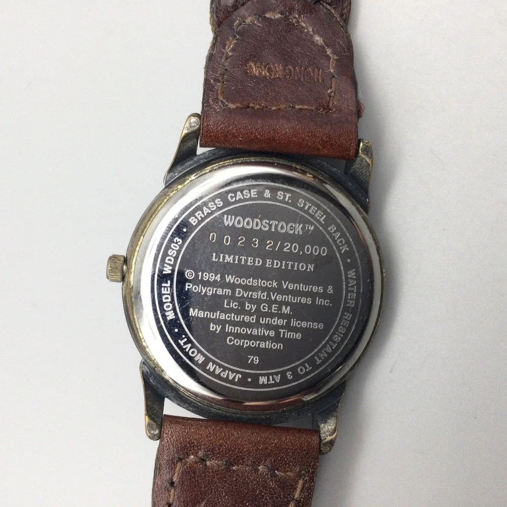 Woodstock Watch Unisex 35mm Limited Edition Wood Dial Peace Music New Battery - Picture 10 of 13